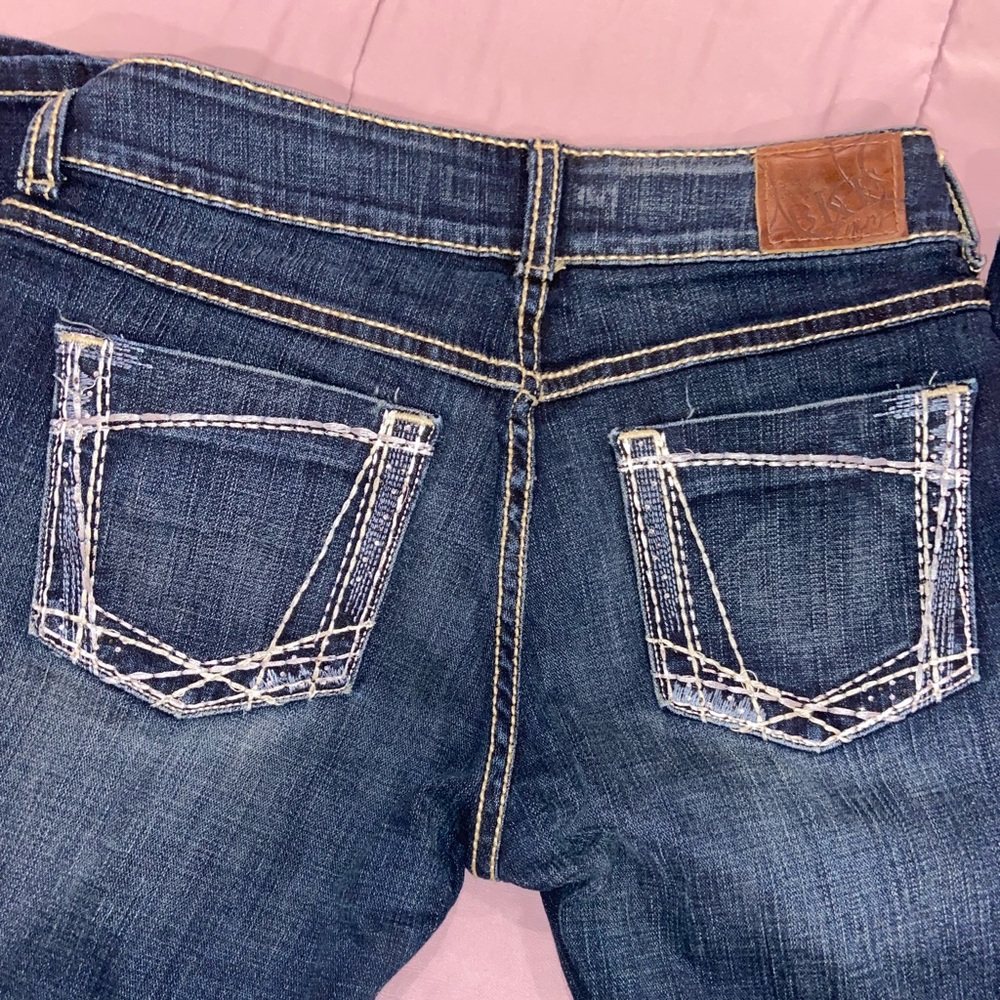 BKE Dark Blue Flare Jeans - Picture 3 of 8